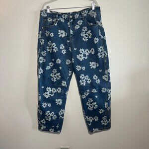 Barrel Jeans Floral Pattern Size XXL stretch